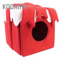 KODAIRA Christmas Cat Bed House Large Space Square Fully Enclosed Warm Pet Cave for Dog Autumn Winter