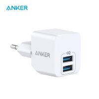 Anker พอร์ตเครื่องชาร์จ USB พอร์ตคู่ขนาดเล็กขนาดกะทัดรัดอย่างยิ่งที่ชาร์จแบตเตอรี่โทรศัพท์พอร์ต USB เครื่องชาร์จติดผนังออก2.4A ที่ชาร์จเร็วสำหรับ