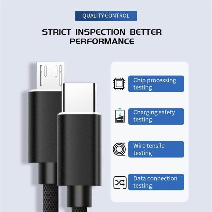 hot-ruxmmmlhj-566-usb-type-c-ถึง-micro-usb-usb-usb-2-0ที่ชาร์จความเร็วสูงสายเคเบิลสำหรับ-macbook-ซัมซุงฮัวเหว่ยเสี่ยวหมี่การส่งข้อมูลความเร็วสูงสาย-usb-สายมินิ-usb