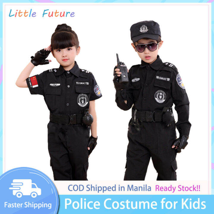 Little Policeman Professional Career Costumes for Kids Army Cosplay ...