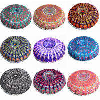 Round Indian Mandala Pattern Pillowcase Bohemian Cushion Cover Boho Floor Cushion Pillows Cover Household Items Ethnic Style