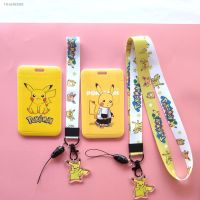 ┋❍ Pokemon Creative Anime Card Holder Wallet Pikachu Serie Student Campus Hard Shell Card Holder PVC Passport Holder Charms Lanyard