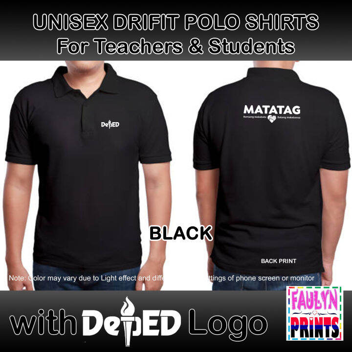 Premium Colored Drifit Polo Shirt With Deped Logo And Matatag Print For Teachers Deped 6234