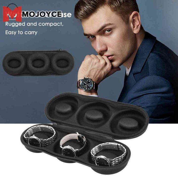 MOJOYCE Round Watch Travel Case Portable Watch Box for Storage with
