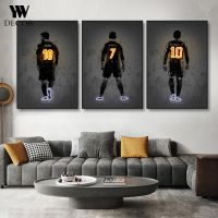 Football Player Sport Posters And Prints Street Wall Art Abstract Canvas Painting Office Home Decoration Gifts Neon Sign