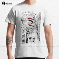 Chainsaw Man Dog Smash Manga Panel Black White Red Classic T-Shirt Chainsaw Man Mens Big And Tall Women Oversized Tshirtshirts 4XL 5XL 6XL