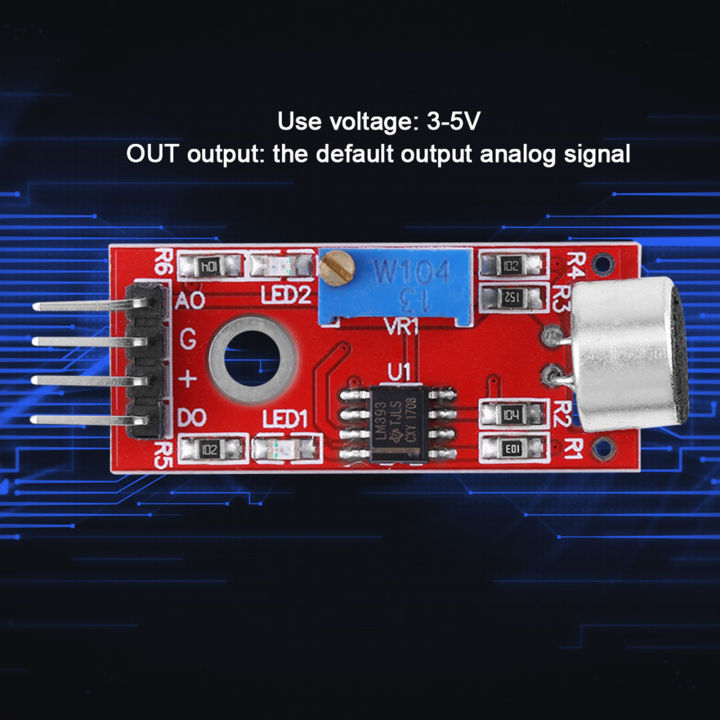 เอาต์พุต-modul-amplifier-audio-ไมโครโฟนความไวสูงสูงรับสัญญาณรบกวนต่ำอิเล็กทรอนิกส์20db-dc-3-3v-5v