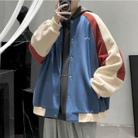 Baseball uniform mens winter thick casual jacket Korean style trendy handsome jacket Hong Kong style plus fleece top cool