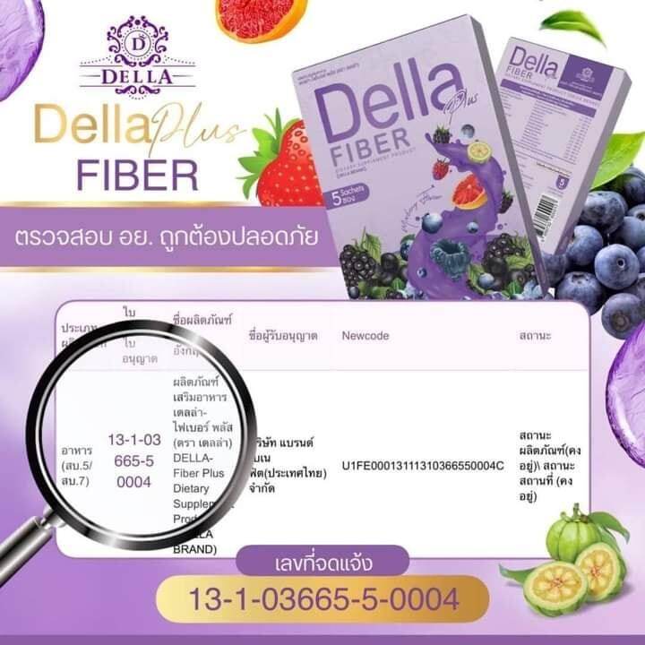 แพ็กเกจใหม่-เดลล่า-ไฟเบอร์-พลัส-della-fiber-plus-บรรจุ-5-ซอง