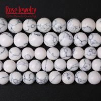 White Turquoises Stone Round Beads For Jewelry Making 4 6 8 10 12 mm Spacer Beads Diy Bracelet Necklace Accessories Wholesale