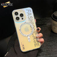 KISSCASE เคสโทรศัพท์ผิวเกล็ดน้ำแข็งเลเซอร์โปร่งใสแฟชั่นสำหรับ iPhone 15 14 13 12 11 Pro Max 15 14 Plus Magsafe ชาร์จไร้สาย Matte Aurora แข็งแบบใส PC ป้องกันการตกเคสด้านหลังกันกระแทกสำหรับ Iphone 15 14 13 12 11