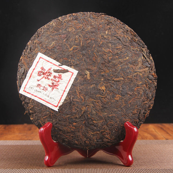 เค้กชา-puer-ต้นไม้โบราณ357กรัม-ripe-puerh-สีดำ