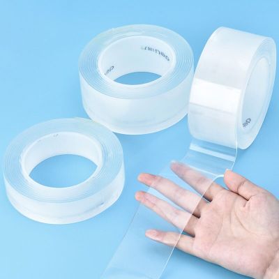 1/3/5m 3cm Transparent No Trace Acrylic Waterproof Adhesive Tape Cleanable Reusable Nano Double Sided Tape cosas de cocina Adhesives Tape