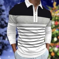 【CC】♦☋▼  New MenS Classic Striped Polo Shirt Sleeve 2023 And Top Oversize S-XXXL