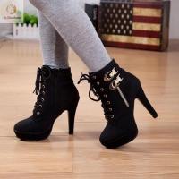 CODhan14416 Womens High Heel Winter Boots Fashion Platform Shoes