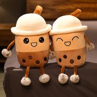 【A Great】 25เซนติเมตรน่ารักการ์ตูนฟอง Teashapedreal ชีวิตมุกนมชาของเล่นตุ๊กตายัดไส้ Softcushion ตลก Boba