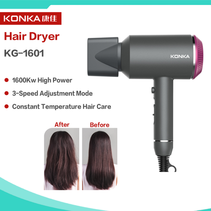 KONKA Anion Hair Dryer Negative Ion Hair Care Quick Dry Home Portable ...