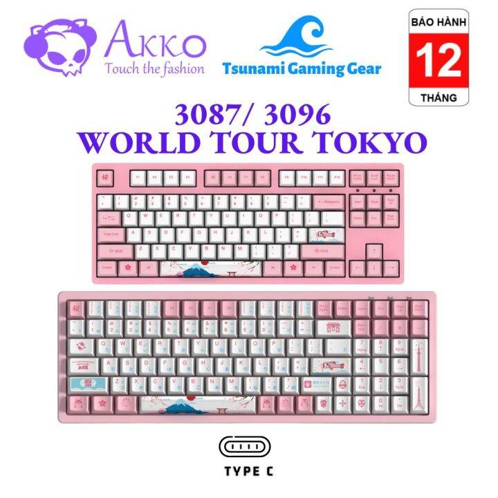 Bàn phím cơ Akko World Tour Tokyo 3087/ AKKO 3096 World Tour Tokyo R2 ...