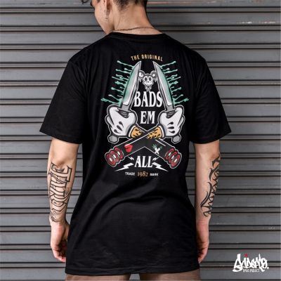 เสื้อยืดลาย แนวสตรีท รุ่น Bads CuT Em All สีดำ  ( ลิขสิทธิ์แท้ ) แขนสั้น เสื้อยืดชาย หญิง  TS （S-5XL）