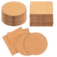 50Pcs Cork Coaster DIY Mini Board Square Round Heat Resistant Self Adhesive Drink Cup Mat Home DIY Table Decor Tableware Pad