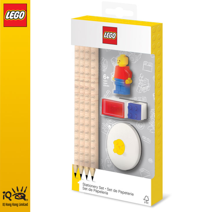 iq-lego-2-0-stationery-set-with-no2-pencils-lego-minifigure-pencil-sharpener-pencil-topper-round-eraser-for-kids-adult-drawing-journaling