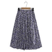 【มีไซส์ใหญ่】Plus Size Womens XL-5XL Elastic Waist Chiffon Skirts Oversized A-line Pleated Vintage Long Female Skirts