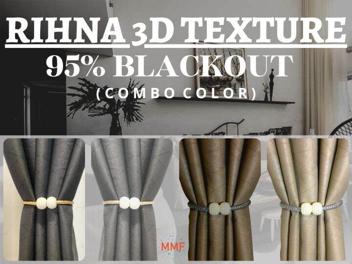 3D RIHNA ABSTRAC | Langsir 95% Blackout Bercorak | Langsir Berwarna ...