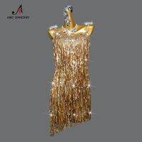 hot【DT】 Latin Competition Costume Wear Fringe Practice Clothing Size Customization for