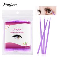 ♗ 100Pcs Disposable Eyelash Cotton Swab Micro Brushes Eyelashes Extension Cleaning Sticks Brushes for Eyes Mascara Remove Makeup