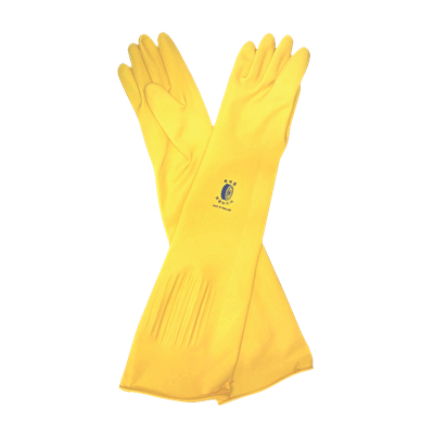 "Buy now"ถุงมือยางธรรมชาติแบบยาว MICROTEX ขนาด 26 นิ้ว ฟรีไซส์ สีเหลือง*แท้100%*