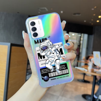 Serpens For Infinix Smart 7 Zero 20 Zero 5G 2023 Tecno Pop 7 Pro Spark Go 2023การ์ตูน NASA Space Astronauts เคสโทรศัพท์สลายเลเซอร์ใสขอบใสเคสกันกระแทกสีสันสดใสในตัวเคสบัตรเลเซอร์