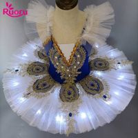 ﹉♟✲ Ruoru Girl Dancewear Led Tutu Classical Ballet Tutu Professional Ballet Dress Women Girls Kids Child Adult Ballerina Dress