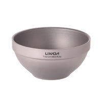 Lixada 450ml Ultralight Titanium Bowl Food Fruit Container with Carry Bag Outdoor Camping Hiking Picnic Tableware