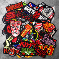 เพลงร็อคเย็บปักถักร้อยแพทช์สำหรับเสื้อผ้าเหล็กบนแพทช์เสื้อผ้า Punk Skull Patch BAND-Heluyou