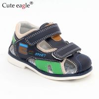 Cute Eagle Summer Boys Orthopedic Sandals Pu Leather Toddler Kids Shoes for Boys Closed Toe Baby Flat Shoes Size 22-27 No.A192