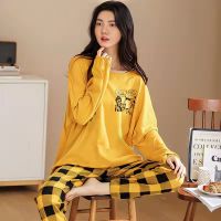 New Pajamas Ladies Spring and Autumn Long Sleeve Thin Section Womens Autumn and Winter Large Size Casual Autumn Homewear Set