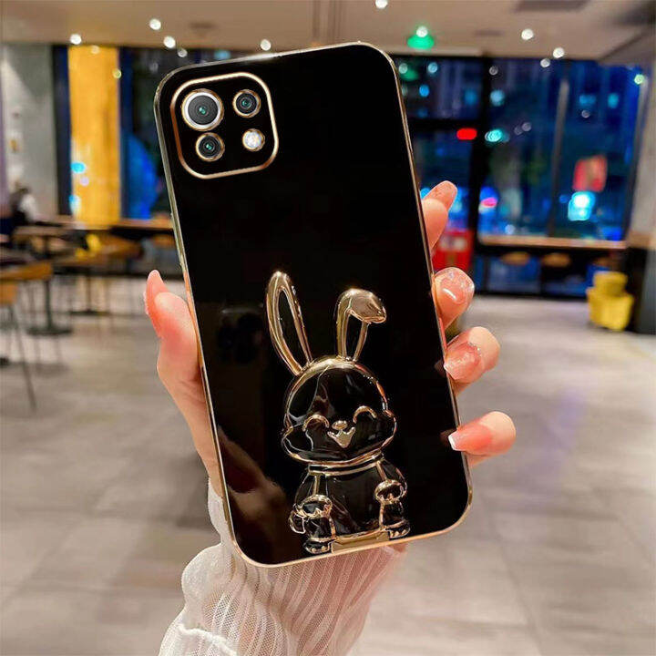 andyh-new-design-for-xiaomi-11-lite-11-lite-5g-case-luxury-3d-stereo-stand-bracket-smile-rabbit-electroplating-smooth-phone-case-fashion-cute-soft-case