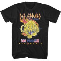 Hot sale DEF LEPPARD BAND graphic Mens 100% Cotton Round Neck Short Sleeve T-Shirt  Adult clothes