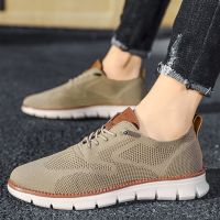 Men Sneakers Mesh Breathable Solid Color Comfortable Flats Jogging Sports Low Top Footwear Spring Autumn Casual Shoes Zapatillas