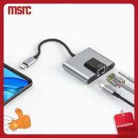 MSRC โทรศัพท์มือถือ แท่นวาง ฮับ อะแดปเตอร์เครือข่าย LAN USB C ถึง3.5มม.เสียง ประเภท C ถึง Ethernet Pd ชาร์จเร็ว