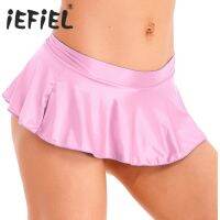 【CW】 Womens Ruffled Skirt Color Low Rise Nightwear Pole Dancing Beach Bottoms Cover Ups