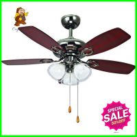 พัดลมโคมไฟ WINFAVOUR JP-W211 สีนิกเกิลปัดเงา 42 นิ้ว 5 ใบพัด 3 หัวCEILING FAN WITH LIGHT WINFAVOUR JP-W211 BRUSHED NICKEL 42" 5-BLADE 3-LIGHT **มีบริการชำระเงินปลายทาง**