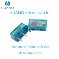 Free Shipping New HUANO Micro switch New transparent blue shell Pink dot 80 million clicks life computer mouse 3pin button