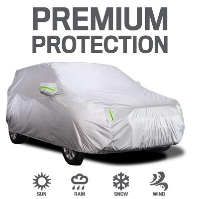 ผ้าคลุมรถคลุมทั้งหมดพร้อมแถบสะท้อนแสงครีมกันแดดป้องกันฝุ่นกันน้ำ UV ทนต่อการขีดข่วนสำหรับ4X4SUV Car