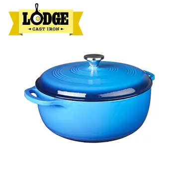 Lodge 7.5 Quart Enameled Cast Iron Dutch Oven. XL Blue Enamel