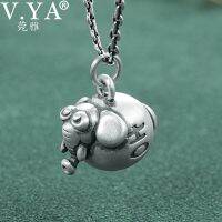 V.YA 925 Silver Elephant Pendant Cute Animal 100 Pure S925 Solid Thai Silver Pendants for Women Fine Men Jewelry