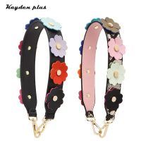 Leather Flower Wide shoulder Strap Beautiful Bag Belt Portable Replacement Snake Strap Handmade Decoration Accessories