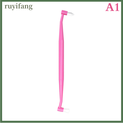 ruyifang หัวแปรงเดี่ยวแบบแบนสำหรับจัดฟันทรงลูกหนูแปรงสีฟันขนนุ่มสำหรับทำความสะอาดฟันขาว