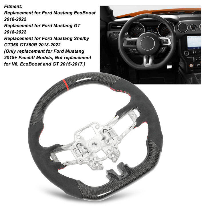 D Type Steering Wheel Epoxy Coating Heat Tolerant Carbon Fiber Suede