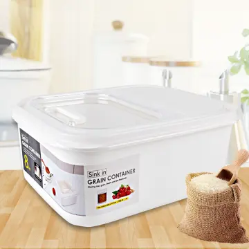 1pc Plastic Rice Barrel, Large Capacity Home Flour & Grain Storage  Canister, Airtight Rice Dispenser Box, Multipurpose Organizer